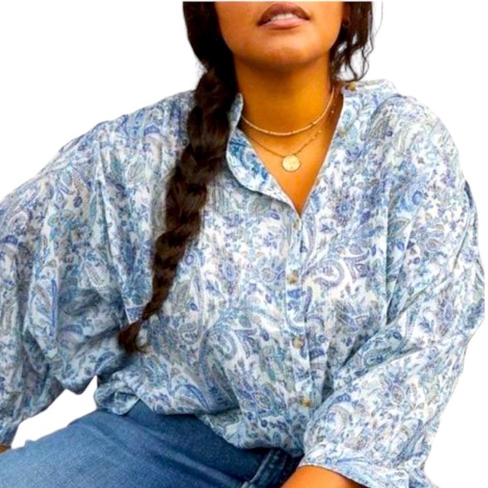 Anthropologie Pilcro & the Letterpress “Sidney” Batwing Blouse-Small